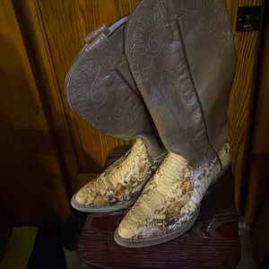 Authentic rattle snake skin boots
